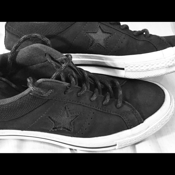 black leather converse sale